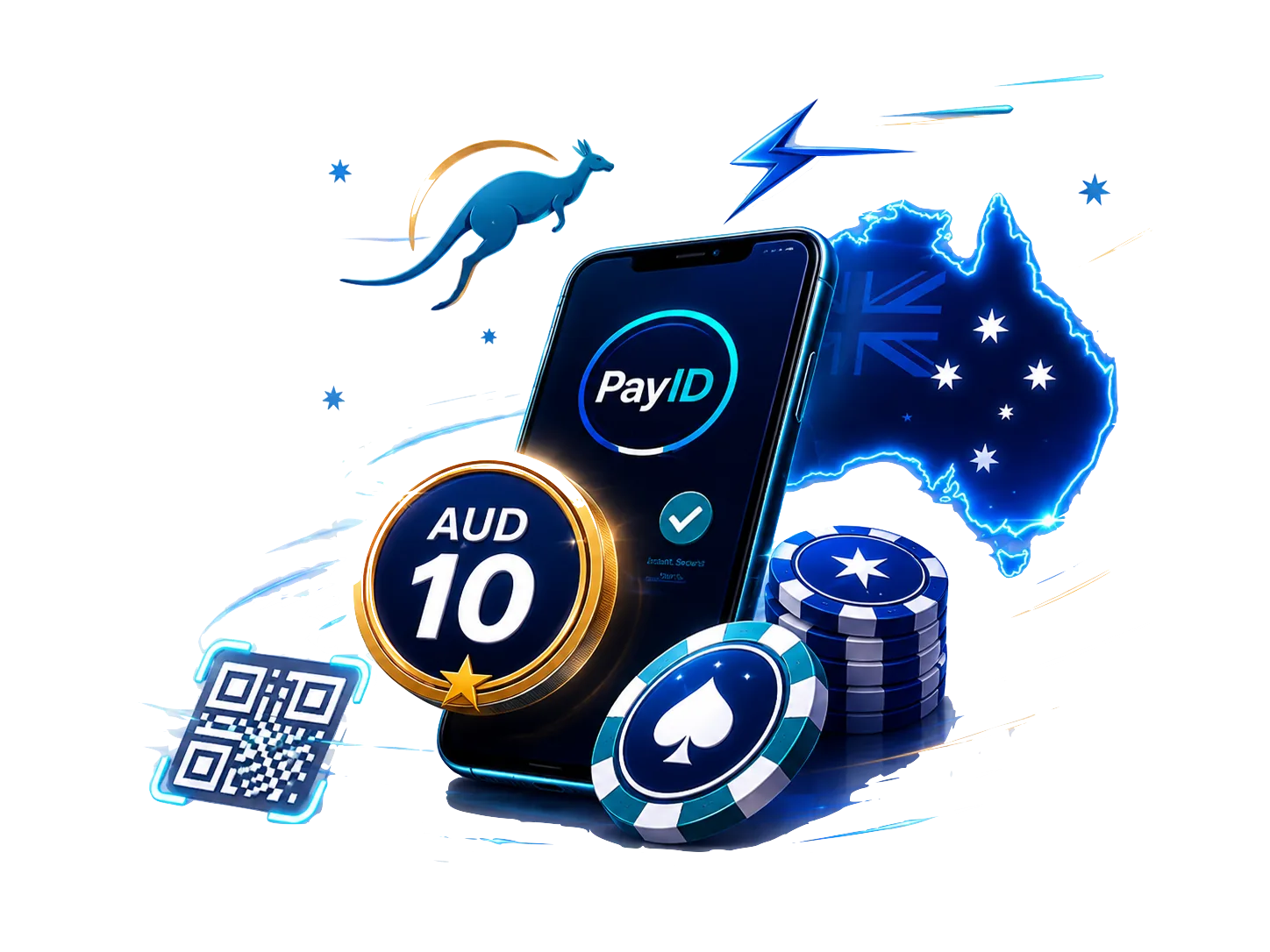 AUD 10 PayID casino deposit illustration